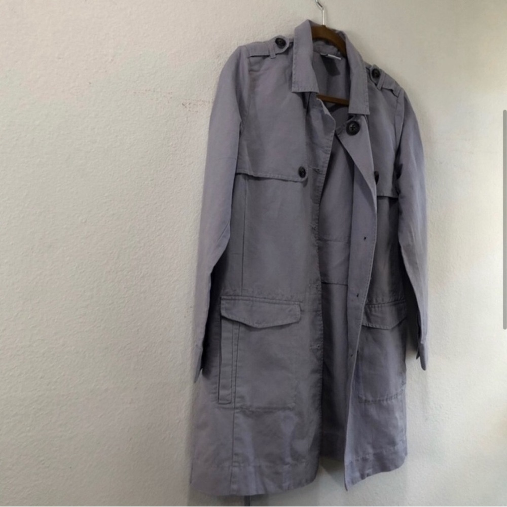 CAbi Blue/Gray Tanner Trench Coat Sz.M - Picture 14 of 16